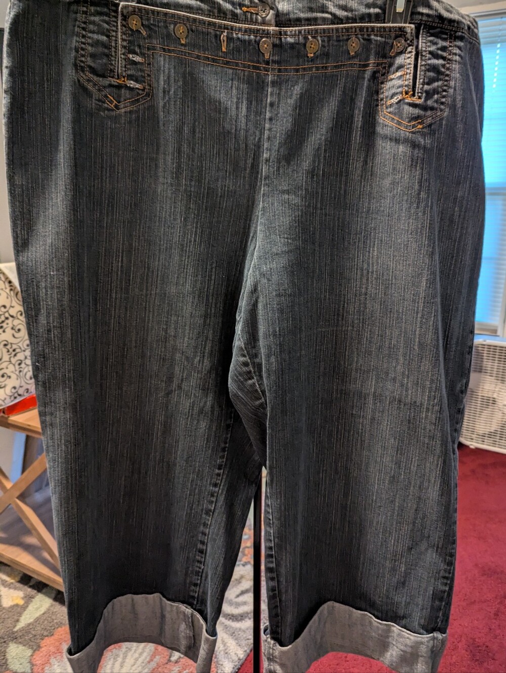 Venezia Sailor Front Women's Dark Blue/Gray Straight-Leg Gauchos